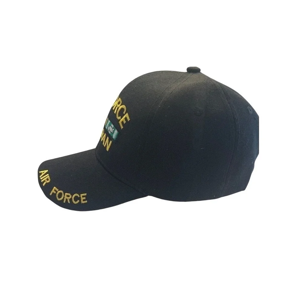 US Air Force Veteran W/ Air Force On Brim Baseball‎ Cap Hat Hook & Loop Closure